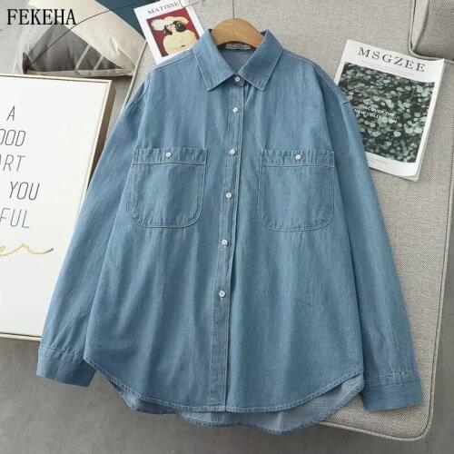 Женские джинсовые рубашки FEKEHA China At AliExpress
