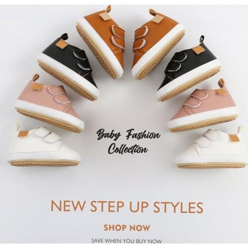 FOCUSNORM 0-18M Infants Baby Girls Boys Leather Shoes Walking Anti-Slip Hook Solid Decoration Spring Summer Fall Sneaker