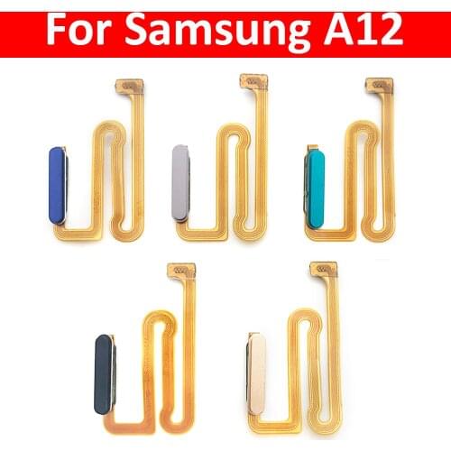New For Samsung Galaxy A12 A125 A125F Home Button Fingerprint Sensor Flex With Power Key Button Flex Cable