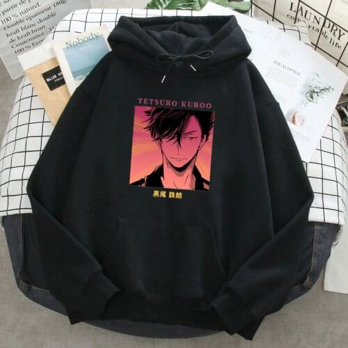 Haikyuu Kuroo Tetsurou Hoodies Man Fashion Harajuku Casual Hooded Streetwear Tops 2021 Summer Spring New Graphic Sweatshirts Top
