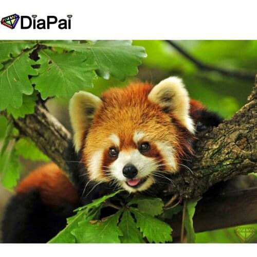 DIAPAI Paint With Diamond Embroidery "Animal raccoon" Diamond Painting Full Square Round Picture Of Rhinestone Decor A26925