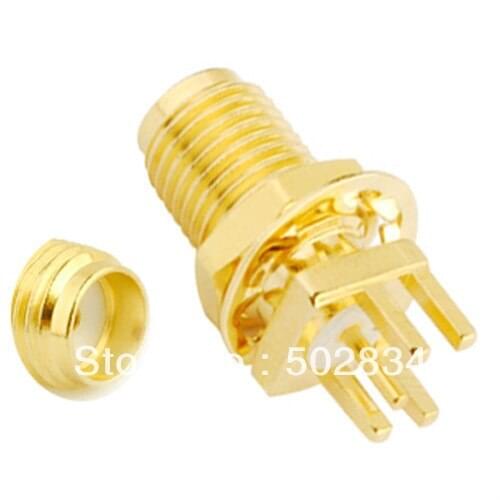 10pcs/lot RF Coaxial Connector SMA female bulkhead End Launch PCB mount Straight Adapter