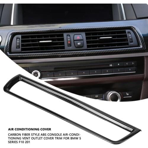 Carbon Fiber Style Console Air-Conditioning Vent Outlet Cover Trim for BMW 5 Series F10 2011-2016 Car Accessories