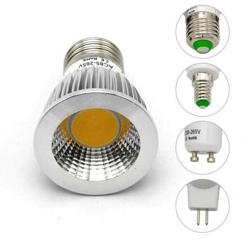 CE&RoHs Dimmable Lampara Lamp 9W 12W 15W GU10 E14 E27 85-265V LED Light MR16 AC DC 12V Aluminum COB Spotlight Bulb Chandelier