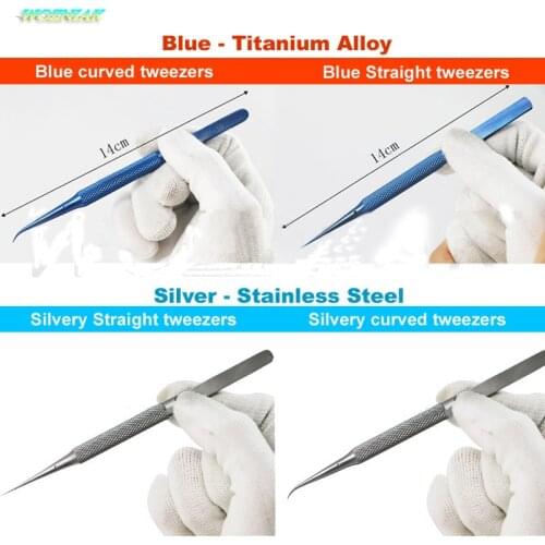 Wozniak Best tweezers Titanium alloy stainless steel Repair Strong fingerprint forceps Precise Acid-fast Anticorrosive Fly line