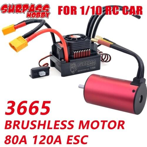 Surpass Hobby 3665 Brushless Waterproof ESC 60A 80A 120A 5mm for 1/10 1/12 1:14 Rc Car 1:10 Buggy Off Road Hobao HSP VRX Wltoys