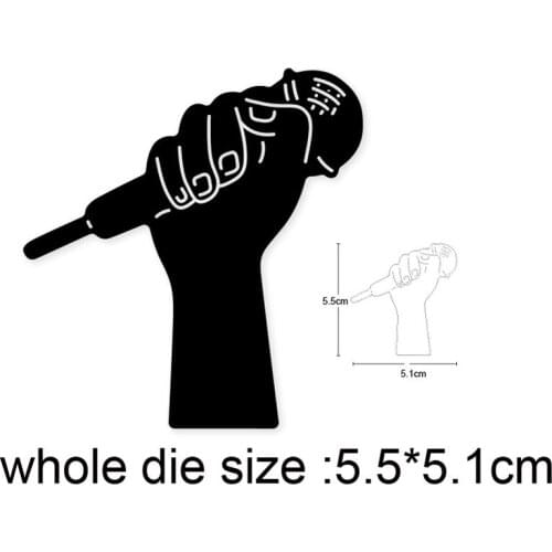 Metal cutting dies cut die mold hand holding microphone decoration Scrapbook paper craft knife mould blade punch stencils dies