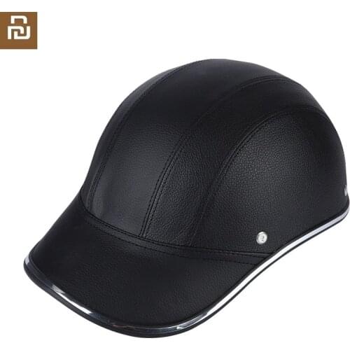 Motorcycle Half Helmet Baseball Cap Bicycle Unisex Half Face Helmet Anti-UV Motobike Hard Hat PU Leather Safety Hat