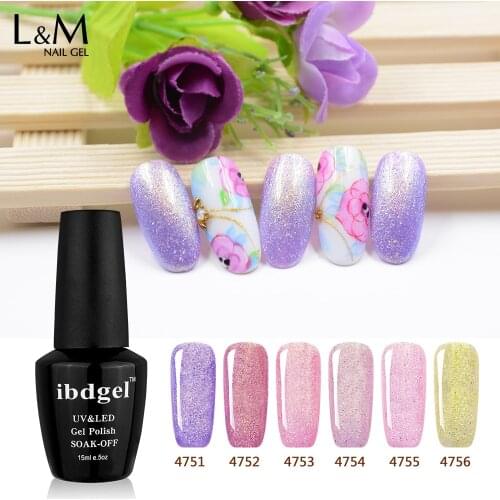 6 Pcs Set Kit ibdgel Brands Glazed Gold Series Long Last Artistic UV Gel Polish Breathable Soak Off Color Gel Top Base Coat