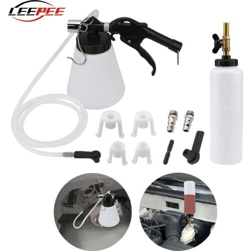 LEEPEE 1L 0.75L Capacity Car Brake Bleeder Fluid Oil Change Drained Repair Tool Tank Container Tubes Nozzle Kit Auto Accessories