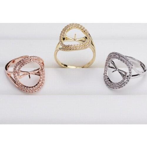 New Arrival ADJUSTABLE Gorgeous Ring Mountings Base Findings Component Jewelry Settings Parts for Pearls Beads Stones