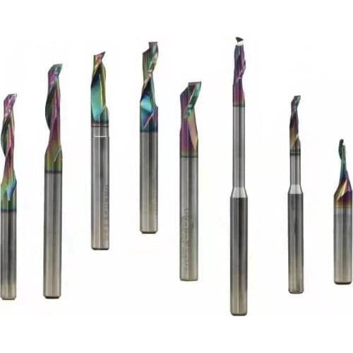 Single Flute Router Bits One Flute Spiral End Mills Carbide Milling Cutter Spiral Cutter Milling Cutter for Copy Routing Mach