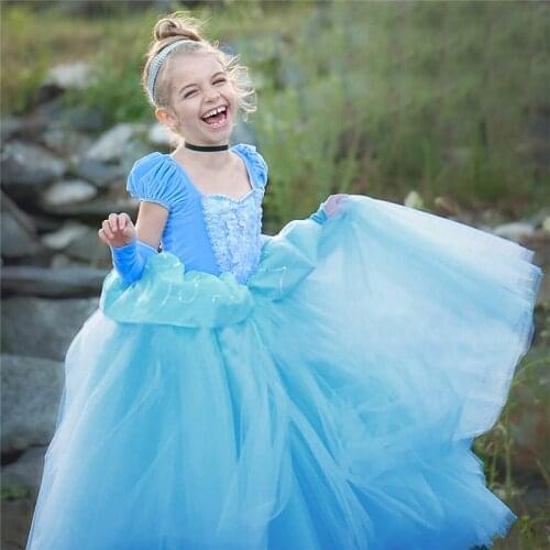 Girls Princess Dress Up Halloween Girls Cosplay Costume Puff Sleeve Princess Ball Gown For Party Dress Children Vestido Infantil