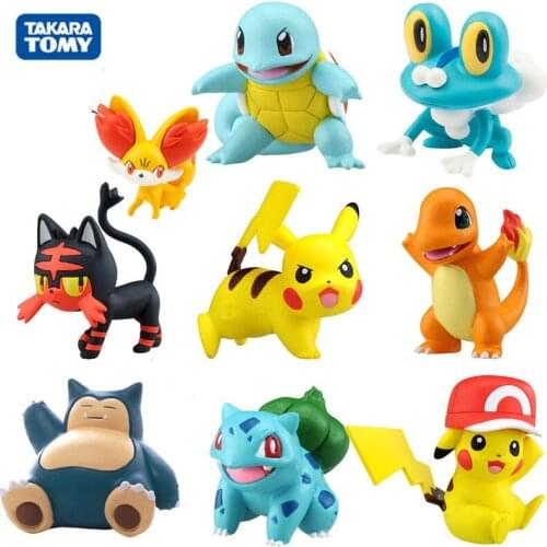Pokemon pikachuTreecko Cyndaquil Mew Vaporeon Snorlax Rowlet Infernape Toy doll ornaments TAKARA TOMY