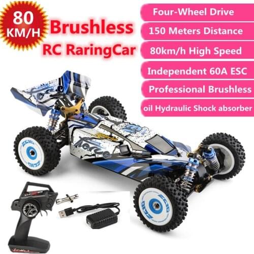 Professional Brushless 2.4G 1:12 RC Car 80KM/H oil Hydraulic shock absorber 150M Alloy Body Chassis High-speed RC Off-Road Car