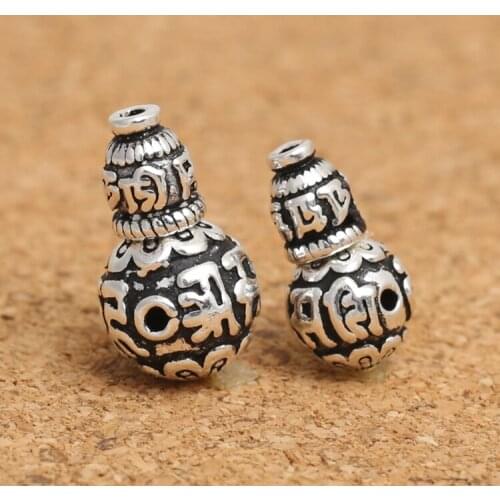 Handmade 925 Silver OM Mani Padme Hum Guru Bead Pure Silver Tibetan OM Mantra Malas Guru Buddhist Prayer Beads Guru Bead