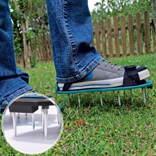 1 Pair Garden Grass Spiked Walking Ripper Aerator Shoes Art Lawn Scarification Loose Soil Shoes Nail Sandals Cultivator Tools