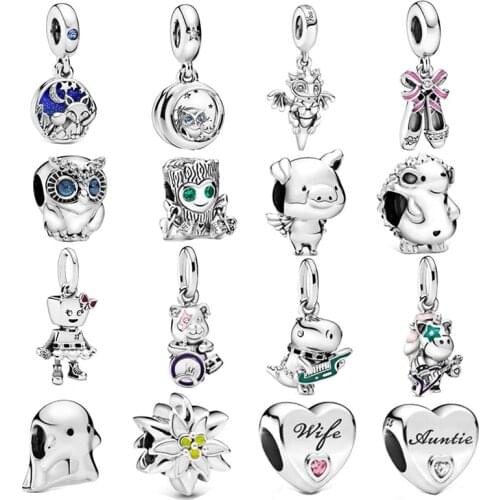 Fox And Rabbit Charm Beads 100% Real 925 Sterling Silver Animals Charm Rabbit Charm Fox Beads Fit Brand Bracelet Diy Jewelry