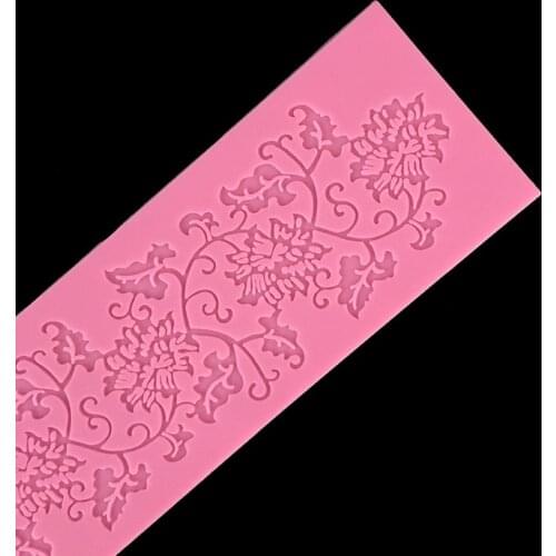 Minsunbak Flowers leaves texture Lace lace mat Silicone cake fondant mould Wedding cake decoration tools