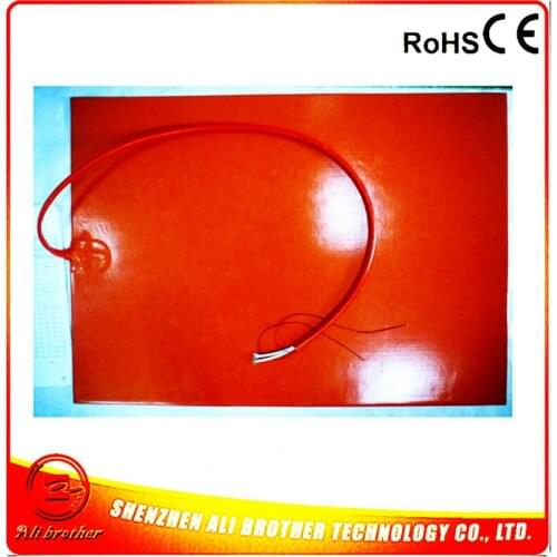 Silicone Rubber Heater 220v 1000w 500*700*1.5mm adhesive 1face 100k thermistor 1000mm lead wire come out from short side
