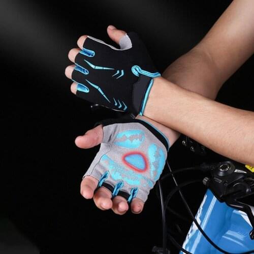 Sports cycling shock absorber fingerless half-finger outdoor fitness MTB breathable gloves outdoor bicycle accessories