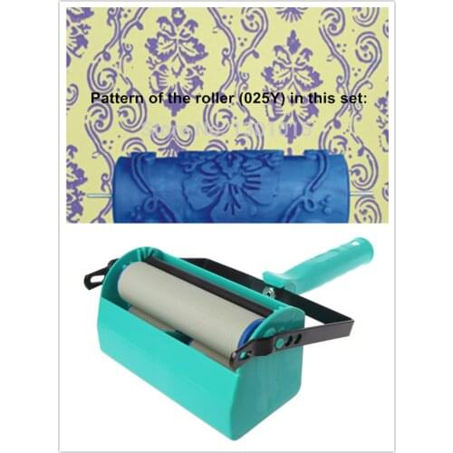 DIY Wall Decoration Tools - 5 Inch Handle Grip Applicator Plus 5" Wall Pattern Painting Roller Painting Tools Wall Paint 025Y
