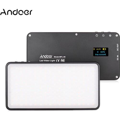 Andoer MFL-06 Mini LED Video Light Camera Photography 3000-6500K Dimmable 180pcs LEDs for Canon Nikon Sony DSLR Camera