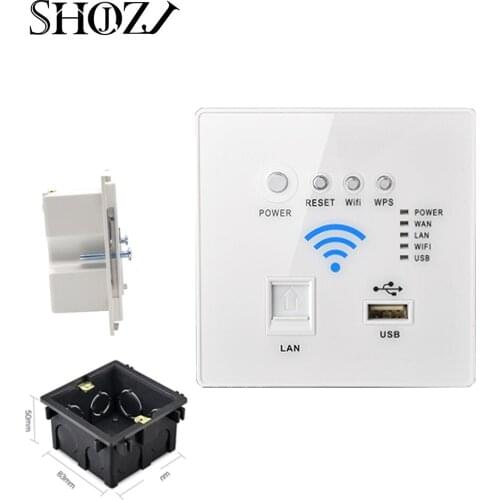 SMART HOME 300M AP Wireless Wall Embedded WIFI Router Wall Socket Panel WiFi Repeater USB LAN 3G SHOJZJ