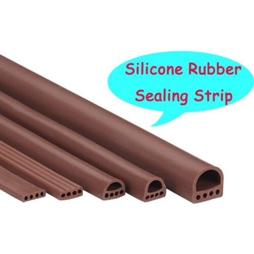 6M/lot I-D Type Silicone Rubber Sealing Strip For Door / Window Sound Insulating Strip Self-adhesive Tape Window Insulation Seal