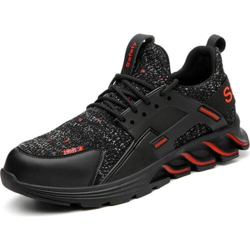 Steel Toe Women Safety Shoes Non-Slip Work Boots For Mesh Woman Anti-Smashing Lightweight Breathable Female Protective Footwear