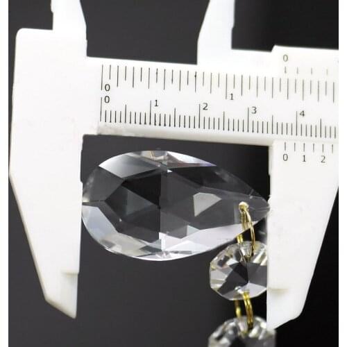12pcs/lot (105MM) Transparent Crystal Glass chandelier Parts ( 38mm Crystal Glass angel tear with 3pcs 14mm octagon Beads)