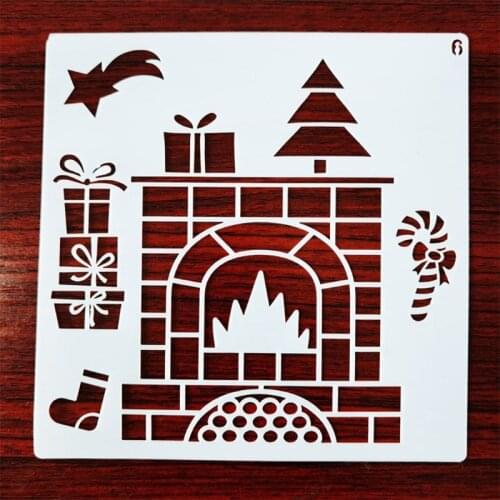 12 Pieces Christmas Stencils Template Reusable Plastic Craft for Art Drawing Painting Spraying Window Glass Door Car Body