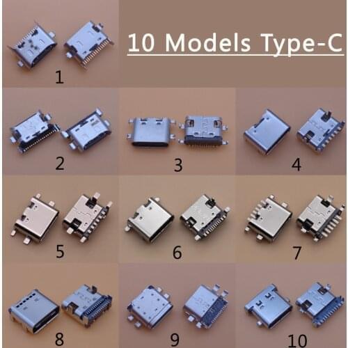 20pcs Micro USB Type C Connector Jack Charging Dock Port Plug Type-C Socket Female Jack For Xiaomi Huawei Samsung Sony