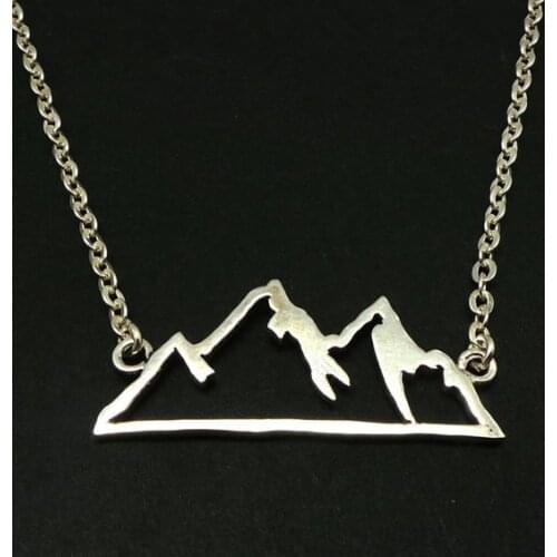 30PCS Geometric Snowy Mountain Top Range Necklace for Colorado Wasatch Alpine Nature Hiking Camping Travel Wanderlust Landscape