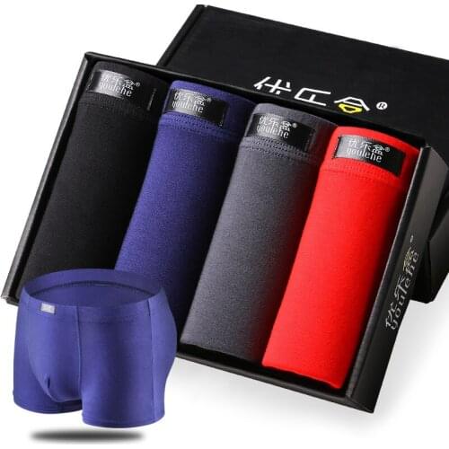 4PCS/Lot Mens Breathable Cotton Underpants Man Soft Underwear Plus size L,XL,XXL,XXXL Male Boxer Shorts Sexy Boxers For Men