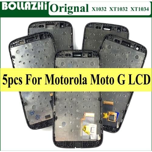 5 Piece/lot 4.5" For Motorola Moto G lcd XT1032 XT1033 Display Touch Screen Digitizer parts XT1032 lcd display With Frame
