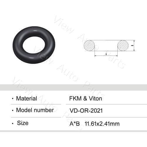 50 pcs Fuel Injector rubber seal orings Top Quality Fuel Injector Repair Kits 11.61*2.41mm VD-OR-2021