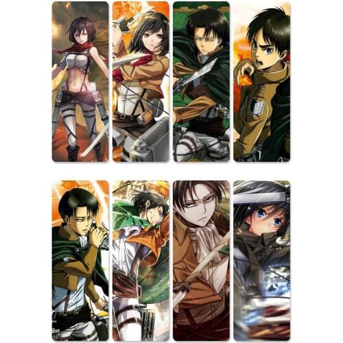 8pcs/set Anime Attack On Titan PVC Bookmarks Cosplay DIY Accessories for Gift Collection