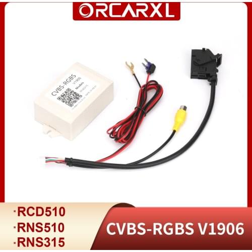 CVBS RGB Adapter AV to RGB Converter Adapter For VW for Volkswagen RCD510 RNS510 RNS510 RNS315 RCD510 Flip Logo Camera