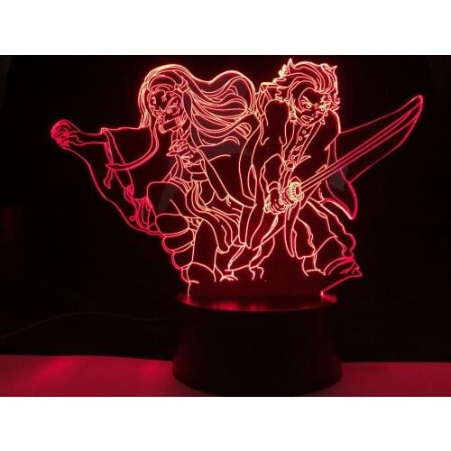 Anime Demon Slayer Tanjirou Nezuko Led Night Light for Bedroom Decor Light Brithday Gift Manga Demon Slayer Room Desk 3d Lamp