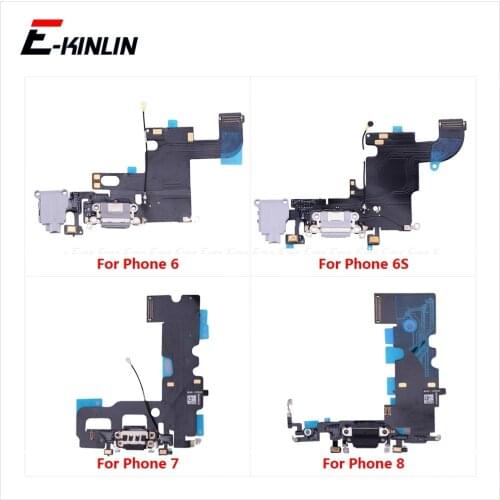 Bottom Charger Port Dock For iPhone 8 7 6 6S Plus USB Plug Charging Connector With Microphone Headphone Audio Jack Flex Cable