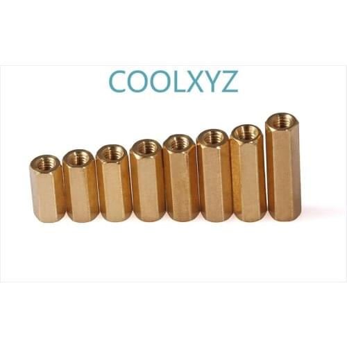 Double-pass Brass Hexagon Column Internal Thread Hollow Copper Stud Hexagonal Copper Isolation Column M3M4 10PCS