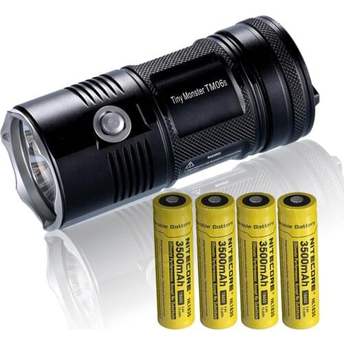 NITECORE TM06S Flashlight 4* CREE XM-L2 U3 LEDs max 4000 lumen beam distance 359 meter torch with 4 * 18650 3500mAh batteries