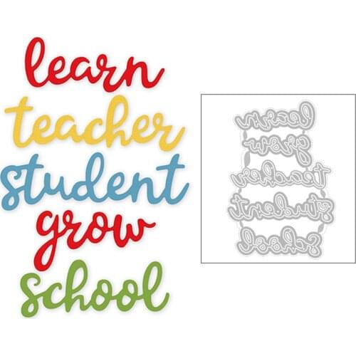 2020 Hot New Letter Word Mould Teacher Grew Student School Metal Cutting Dies Foil and Scrapbooking For Card Making cut no stamp