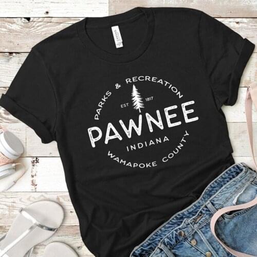 Parks and Recreation Tv Shows Fans Graphic T Shirts Summer Fashion Black T-shirt Cotton Oversized Clothes Girls Clothing Tops