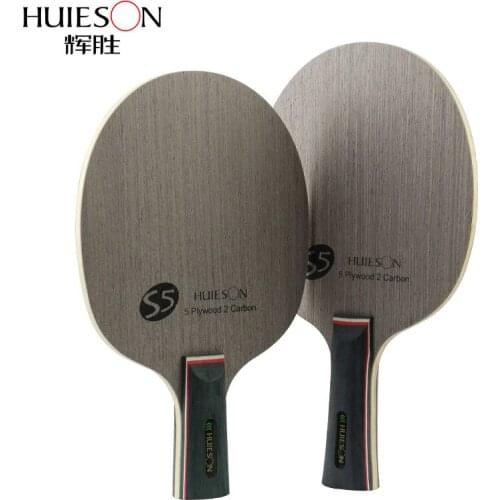 Huieson Prime Quality Technology Surface Ayous Carbon Fiber Big Central Paulownia Wood Table Tennis Racket Blade for Adults S5