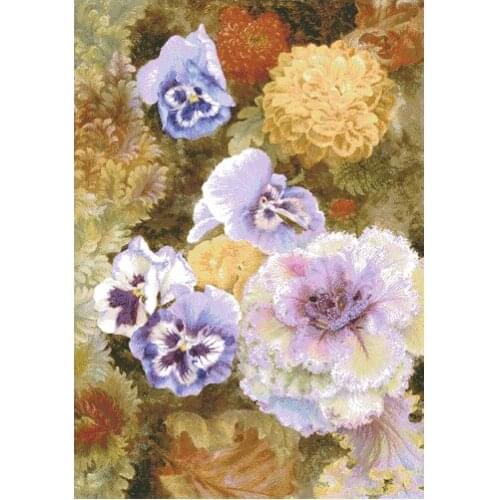Dublin Garden Flower Clear Picture Top Quality Cross Stitch Kits Crafts 14CT Unprinted Embroidered Handmade Art Set Decor