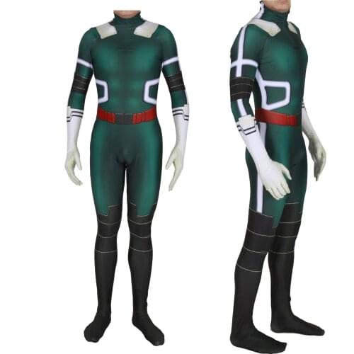 My Hero Academia Midoriya Izuko Deku Cosplay Costumes Men Women Girls Zentai Suit Halloween Bodysuit for Kids Adult