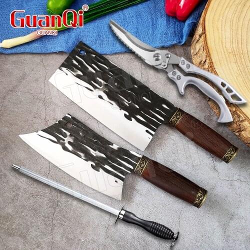Handmade Forged Kitchen Knife Stainless Steel Meat Chopping Cleaver Slicing Vegetables Chinese Chef Knife Butcher Knife Cooking