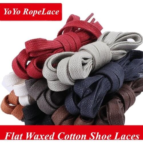 2020 Bestselling 28" 59" Waxed Flat Cotton Shoe Laces Muticolors Flat Waxed Shoelaces for Casual Leather Shoes